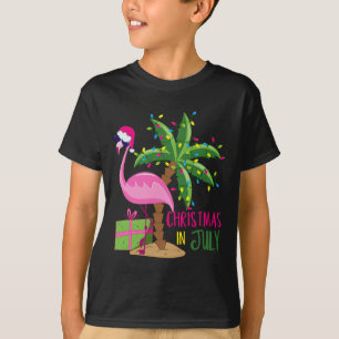 Flamingo Sungles Xmas Strand Tropisch Kerstfeest I T-shirt