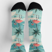 Flamingo Sunset - Aqua Tropical Paradise Pattern Sokken (Top)