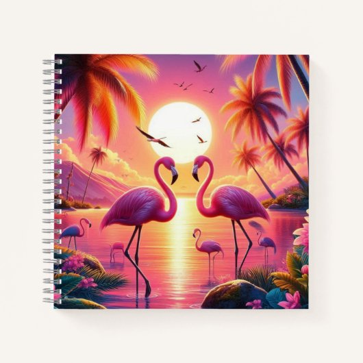 Flamingo Sunset notitieboek! Notitieboek (Voorkant)