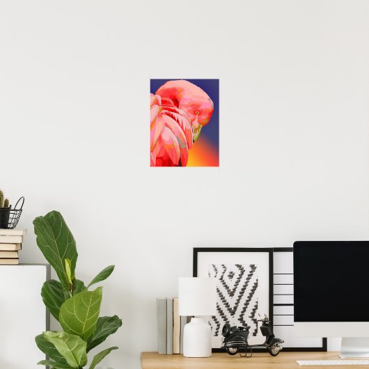 Flamingo sunset poster (Thuiskantoor)