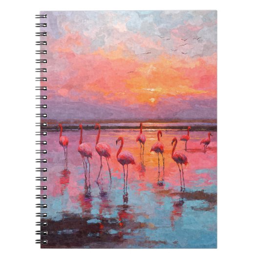Flamingo Sunset Reflections Notitieboek (Voorkant)