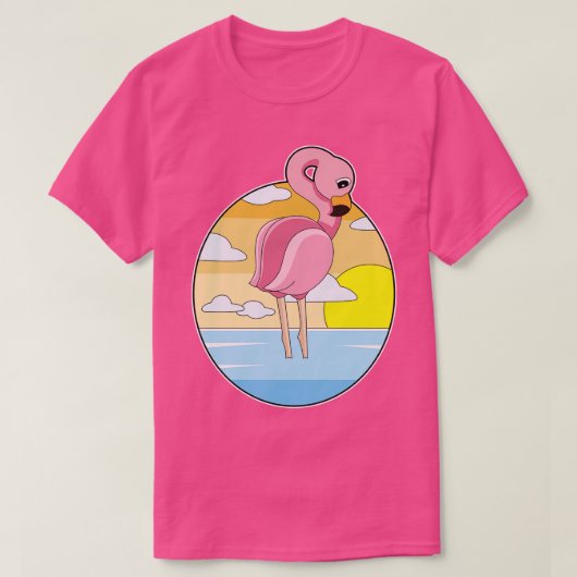 Flamingo Sunset T-shirt (Design voorkant)
