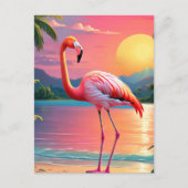Flamingo Sunset Tropisch strand Briefkaart (Voorkant)