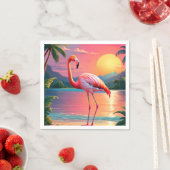 Flamingo Sunset Tropisch strand Servet (Insitu)