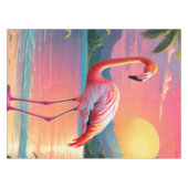 Flamingo Sunset Tropisch strand Tafelkleed (Voorkant (Horizontaal))