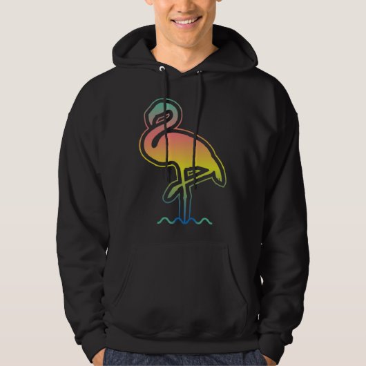 Flamingo Sunset Vibes  Summer Family Vacation Isla Hoodie (Voorkant)