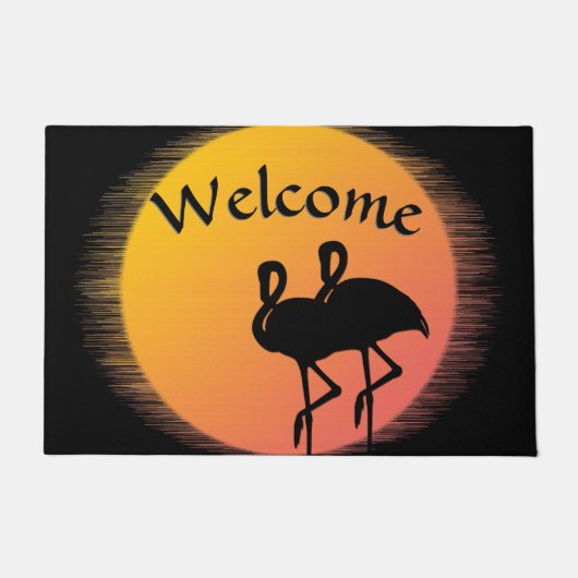 Flamingo Sunset Welcome Mat (Voorkant)