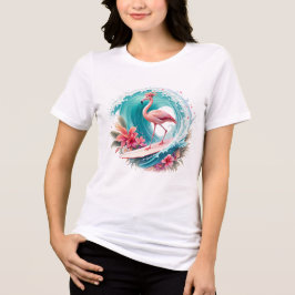 Flamingo Surf Stijl Tri-Blend Shirt