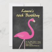 Flamingo Sweet 16 Birthday Party - chalkboard Kaart (Voorkant)