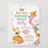 Flamingo Taco Fiesta Girl Birthday Party Kaart (Voorkant)
