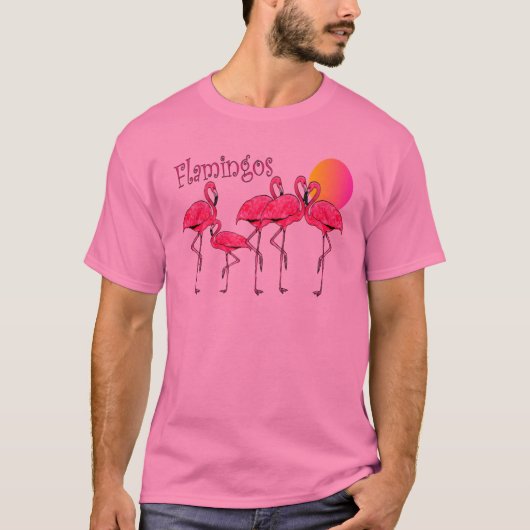 Flamingo Tango op Sunset-T-Shirts & Gifts T-shirt (Voorkant)