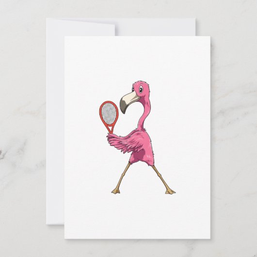 flamingo tennis flamingo die tennis speelt flaming kaart (Voorkant)