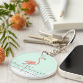 Flamingo Text back acrylic sleutelhanger green (Voorkant Rechts)