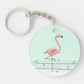 Flamingo Text back acrylic sleutelhanger green (Voorkant)