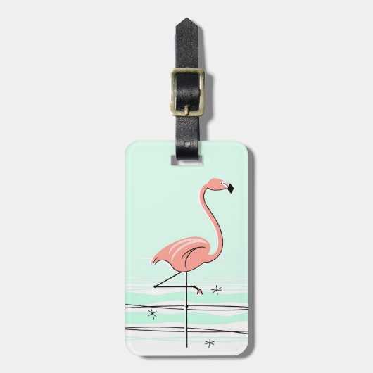 Flamingo 'Text' bagagelabel green (Voorkant verticaal)