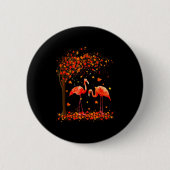 Flamingo Thanksgiving Halloween It's Fall Y'all Au Ronde Button 5,7 Cm (Voorkant)
