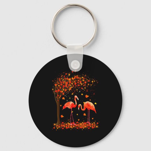 Flamingo Thanksgiving Halloween It's Fall Y'all Au Sleutelhanger (Voorkant)