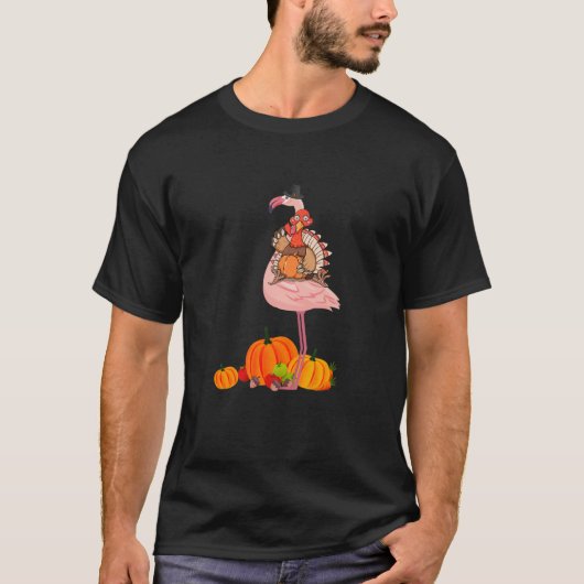 Flamingo Thanksgiving Halloween T-shirt (Voorkant)