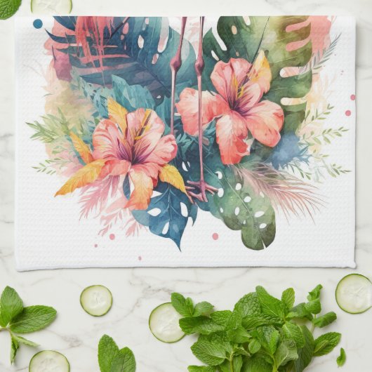 Flamingo Theedoek (Gevouwen)