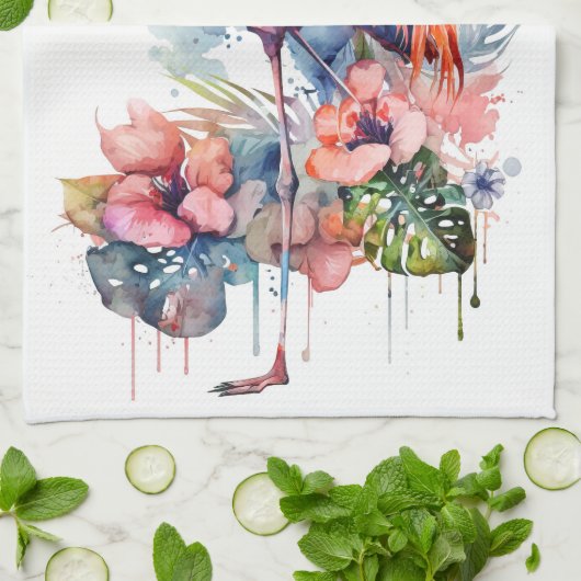 Flamingo Theedoek (Gevouwen)