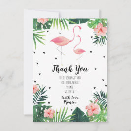 Flamingo thema Baby shower bedankkaart Kaart