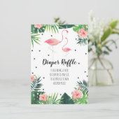 Flamingo thema Baby shower Luier Raffle Kaart (Staand voorkant)