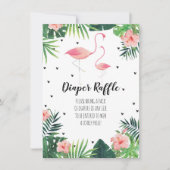 Flamingo thema Baby shower Luier Raffle Kaart (Voorkant)