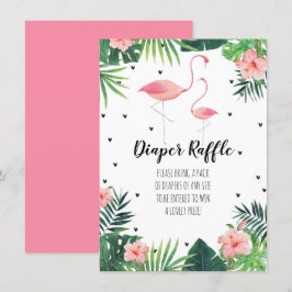 Flamingo thema Baby shower Luier Raffle Kaart