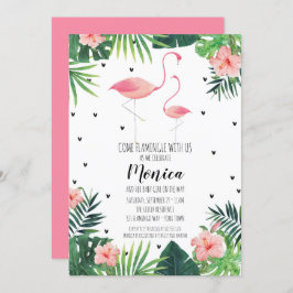 Flamingo thema Baby shower uitnodiging
