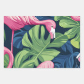 Flamingo thema cadeaupapier (Voorkant)