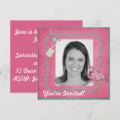 Flamingo Thema Feest Uitnodiging (Voorkant / Achterkant)