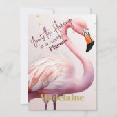 Flamingo Thema Roze Goud Verjaardag Kaart (Voorkant)