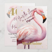 Flamingo Thema Roze Goud Verjaardag Kaart (Voorkant / Achterkant)