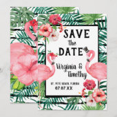 Flamingo Thema Save the Date (Voorkant / Achterkant)