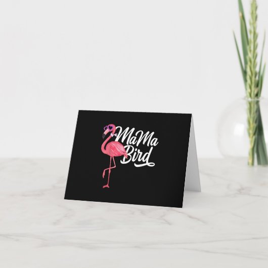 Flamingo Theme Birthday Gift - Mama Bird Flamingo Bedankkaart (Voorkant)