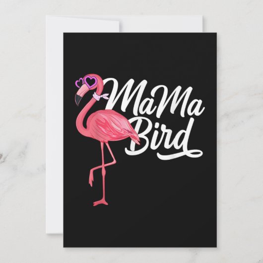 Flamingo Theme Birthday Gift - Mama Bird Flamingo Save The Date (Voorkant)