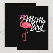 Flamingo Theme Birthday Gift - Mama Bird Flamingo Save The Date (Voorkant / Achterkant)