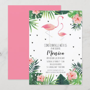 Flamingo ThMED Baby shower Invitation Kaart