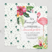 Flamingo Thmed Bachelorette Party Kaart (Voorkant / Achterkant)