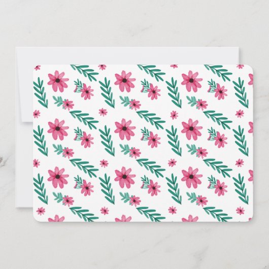 Flamingo Tickeld Roze Baby shower Kaart (Achterkant)