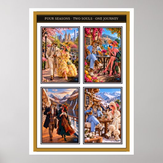 Flamingo & Tiger — Four Seasons, One Journey Poste Poster (Voorkant)