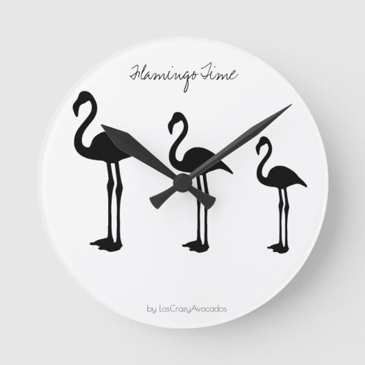 Flamingo Tijd Minimalistische Wandklok (Voorkant)