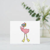 Flamingo tijdens het duiken met snorkel briefkaart (Staand voorkant)