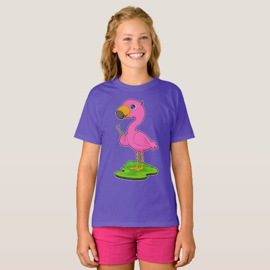Flamingo-toets T-shirt (Voorkant volledig)