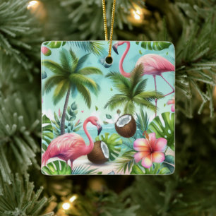 Flamingo Toevlucht Keramisch Ornament