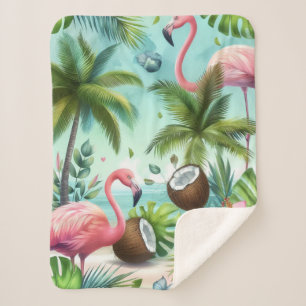 Flamingo Toevlucht Sherpa Deken