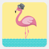 Flamingo Top Hat Sticker (Voorkant)
