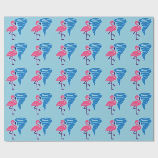 Flamingo Tornado Bold Moderne Grafische Kunst Cadeaupapier (Vlak)