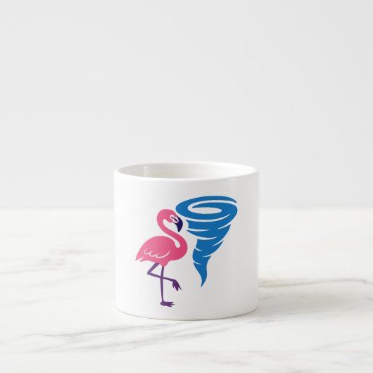 Flamingo Tornado Bold Moderne Grafische Kunst Espresso Kop (Voorkant)
