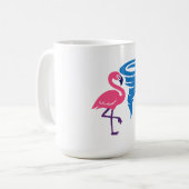 Flamingo Tornado Bold Moderne Grafische Kunst Koffiemok (Voorkant links)